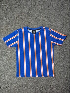 Switch Remarkable Boys Striped T-Shirt Size 7 Blue Orange White NWOT